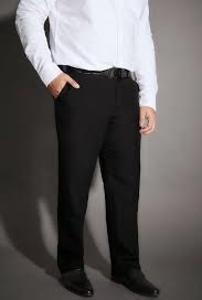 Stretchable Black Cotton Pants For Plus Size Men at plus size garments