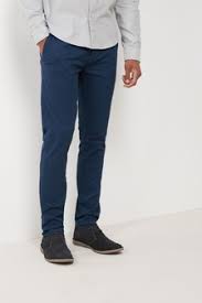Stretchable Blue Cotton Pants For Plus Size Men at plus size garments