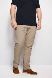 Stretchable Khaki Cotton Pants For Plus Size Men at plus size garments